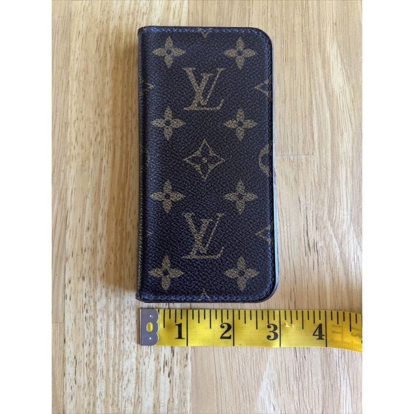 Authentic Louis Vuitton Monogram Folio iPhone 7 Case Brown‎ Ships from USA EUC - Picture 4 of 13